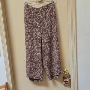 J. Jill Brown and White Polka Dot Wide Leg Pants